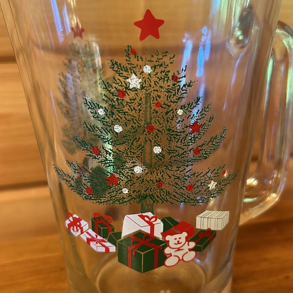 Vintage Christmas 7 Piece Beverage Set by Crisa - 1 Pitcher & 6 Glasses #7505 - Picture 8 of 14